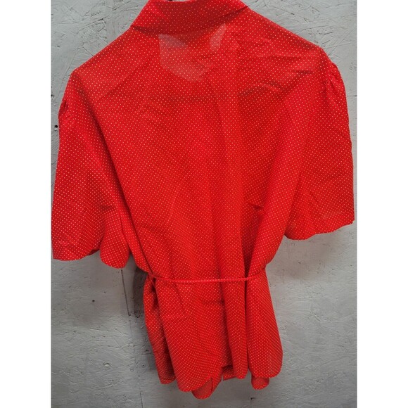 Vintage Jasara Size 22W RED‎ Poke A Dot Short Sleeve Blouse Button - Picture 4 of 6